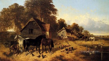 Caballo Painting - Un floreciente corral John Frederick Herring Jr caballo